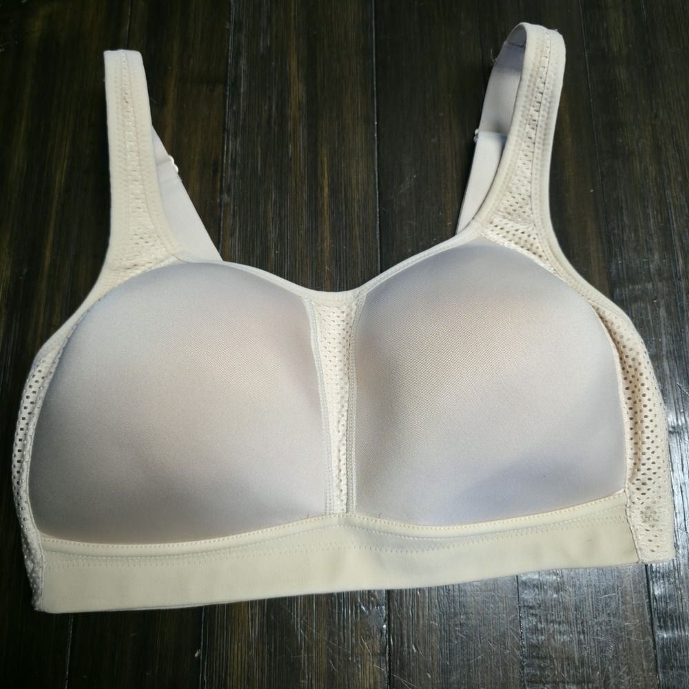 Wacoal 852302 Sport Contour Wirefree Sports Bra Sand Beige Womens Sz 34DD